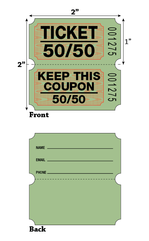 Raffle Roll Tickets - Green (2,000/Roll)