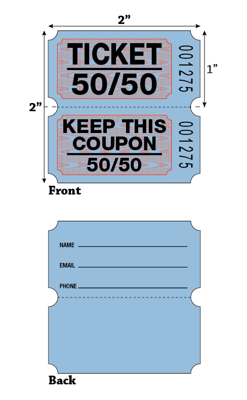 Raffle Roll Tickets - Blue (2,000/Roll)