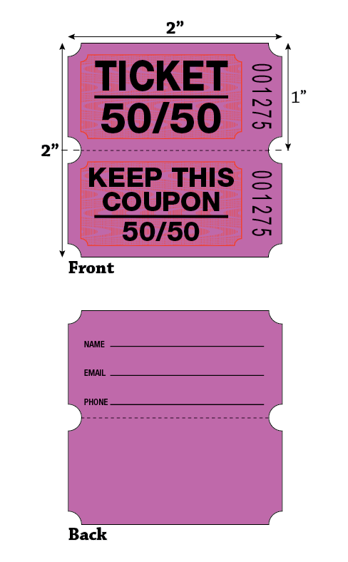 Raffle Roll Tickets - Magenta (2,000/Roll)