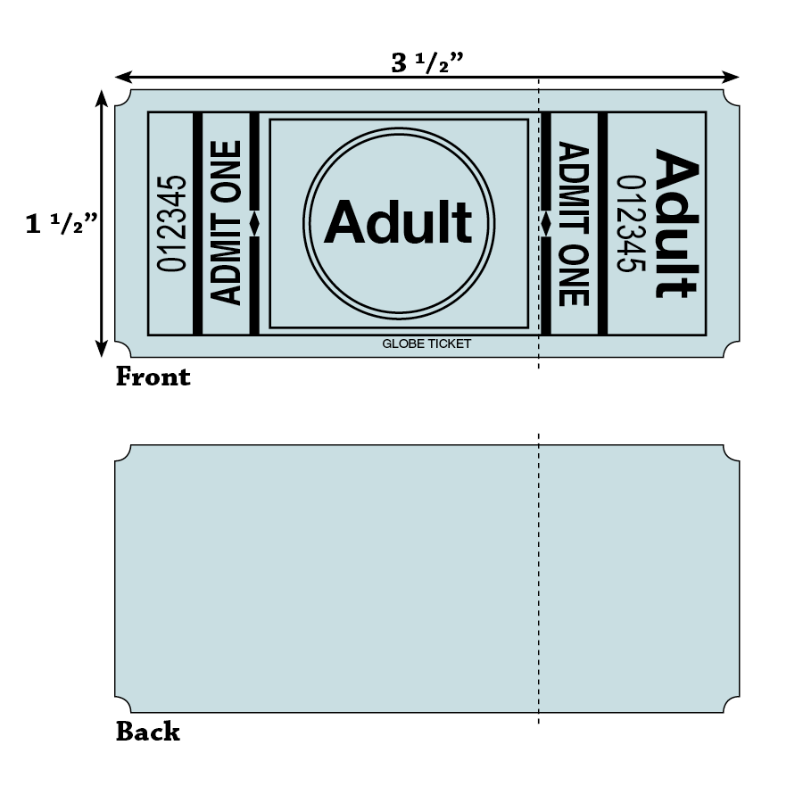 Adult Admit One Roll Tickets