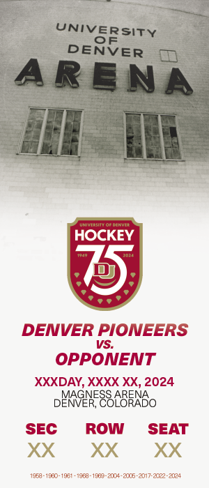 University of Denver 75th Anniversary Souvenir Ticket – DU Arena (Laminated)